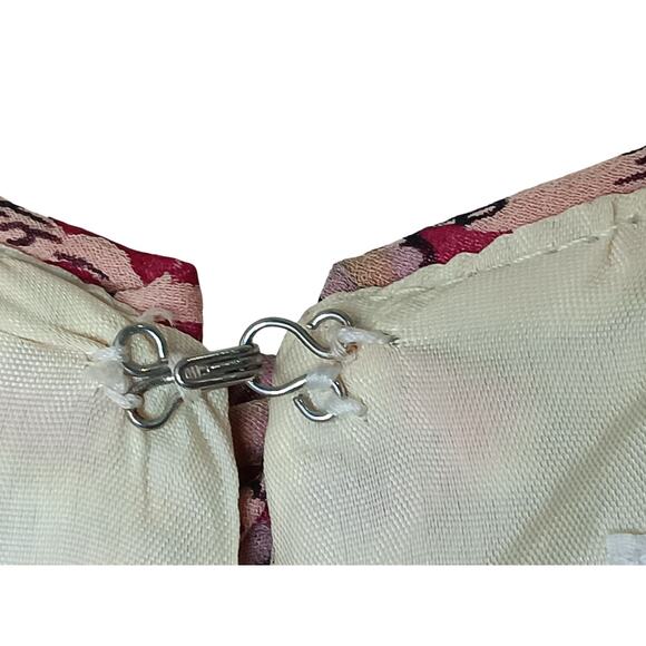 Anna Sui Size 4 Silk Pink Floral Sleeveless Tiered Ruffle Dress Boho Party” - Picture 7 of 13